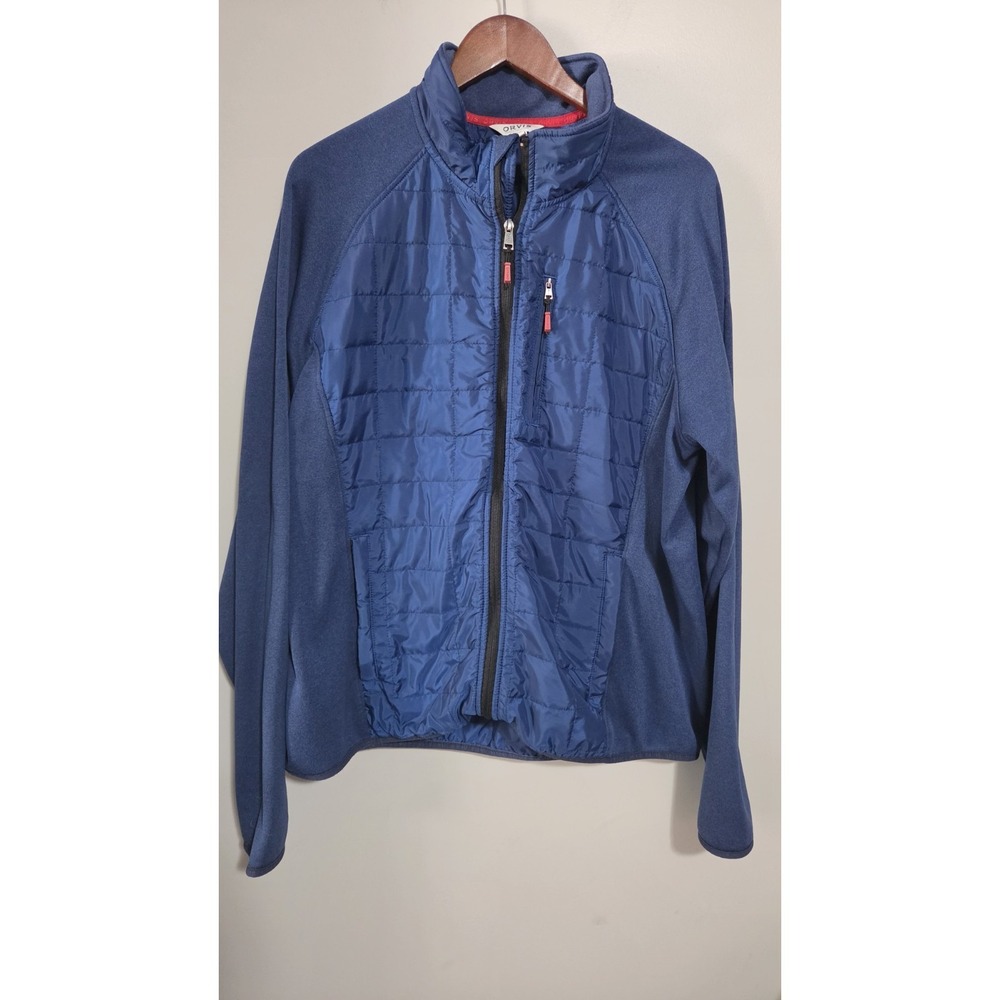 Orvis Jacket Mens XL True Blue Mixed Media Full-Zip Lightweight Quilted